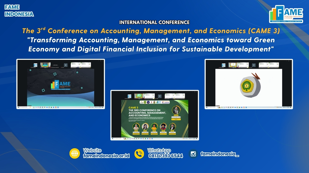 CAME 3 Dorong Transformasi Akuntansi, Manajemen, dan Ekonomi Menuju Green Economy serta Digital Financial Inclusion untuk Pembangunan Berkelanjutan
